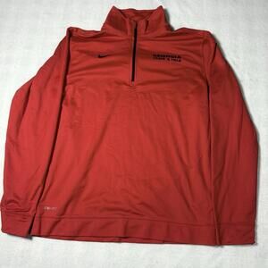 Nike Dri Fit Georgia Bulldogs Track Quarter Zip Jacket Large Red Long Sleeve